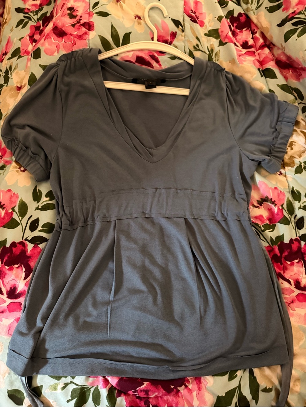 Marc Jacobs Dusty Blue V-Neck Empire Tunic